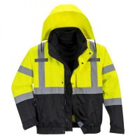 HiVis prémium 3 az 1-ben bomber kabát - sárga/fekete