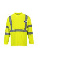 Hivis hosszú ujjú póló zsebbel - sárga